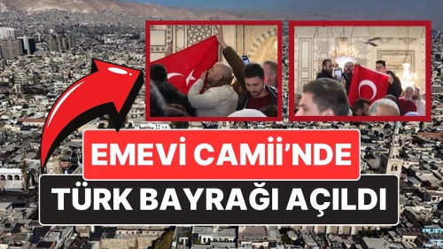 Suriye'deki Emevi Camii'nde Türk Bayrağı'na Saygı Gösterisi: İlk Cuma Namazında Öpüldü